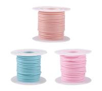 Craftdady Cuerda de Goma Sintética Tubular de PVC de 30M, Tubo de 2mm, Cuerda de Goma Hueca de Plástico, Cordón de Memoria de Encaje de Plástico, Carrete de Plástico Envuelto para Fabricación de Joyas