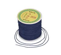 Craftdady Cuerda trenzada de nailon de 0,8 mm, 100 yardas, cuerda de macramé para hacer pulseras, collares, joyas, color azul prusiano