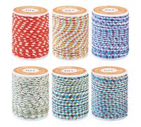 Craftdady Cuerda trenzada de polialgodón de 4 capas de 24 m, cuerda trenzada hecha a mano, cuerdas de algodón de macramé, cuerdas trenzadas para tejer, bricolaje, cordón, collar, manualidades