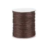 Craftdady Cuerda trenzada encerada de 100 yardas de 1.5 mm de cuero sintético con carrete para hacer collares, pulseras, joyas, color marrón