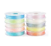 Craftdady Hilo de coser de poliéster luminoso de 220 m, cordón trenzado de 0,2 mm, cordón de poliéster de 3 capas para pulseras, joyas, manualidades con cuentas