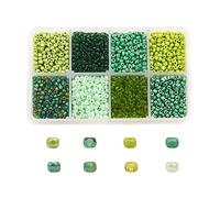 Craftdady - Juego de 4200 cuentas de cristal 8/0 de 3 mm, color verde mezclado para hacer joyas y manualidades