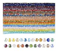 Craftdady Lot de 2 180 perlas de vidrio facetadas de cristal transparente, doble cono, 4 mm, para la fabricación de joyas, pulseras, collares