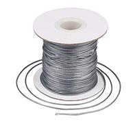 Craftdady Rollo de cordón de poliéster encerado coreano de 1 mm para hacer joyas de disco trenzado Kumihimo, fabricación de nudos, color gris