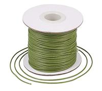 Craftdady Rollo de cordón de poliéster encerado coreano de 1 mm para hacer joyas de disco trenzado Kumihimo, fabricación de nudos, verde oliva