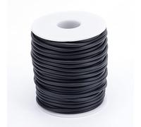 Craftdady Tubo hueco de 15 m, cable de goma de PVC, cable de goma envuelto alrededor para el collar de alambre de memoria, pulsera de punto, negro