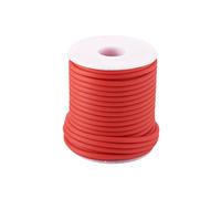 Craftdady Tubo hueco de 15 m, cable de goma de PVC, cable de goma envuelto alrededor para la memoria, collar de alambre, pulsera, tejer, rojo