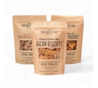 CRAFTED BY HUMANS LOVED BY DOGS - Golosinas saludables para perros de Portland Pet Food Company, paquete surtido de 3, sin cereales, de grado humano, de pan de jengibre
