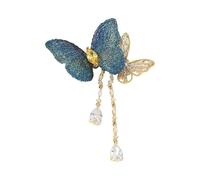 Crafted Metal Leaf Fabric Butterfly Pin Lightweight Jewelry Accessory For Women Elegant Cloth Butterfly Brooch