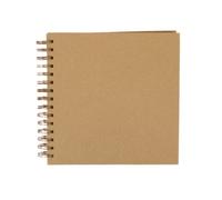 Craftelier - Álbum de Anillas para Proyectos de Scrapbooking y Manualidades | 30 Hojas Color Marrón Kraft con Gramaje de 190 gr. | Anilla en Espiral Bronce Vintage | Tamaño 8" x 8" (20,32 x 20,32 cm)
