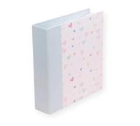 Craftelier - Álbum de Cartón Forrado con Estampado | Sistema de 2 Anillas Metálicas en Forma de D | Tapas Duras y Resistentes (Corazones)