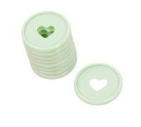 Craftelier - Anillas de Disco de Plástico M con Corazón Troquelado para Encuadernar Planners o Álbumes | Ideal para Scrapbooking y otras Manualidades | Paquete de 9 uds 35 mm Diámetro - Color Mint