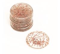 Craftelier - Anillas de Disco Glitter de Plástico L para Encuadernación de Scrapbooking para Planners, Agendas, Cuadernos o Álbumes | Paquete de 9 uds de 45 mm de Diámetro - Color Rosa
