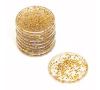 Craftelier - Anillas de Disco Glitter de Plástico L para Encuadernación de Scrapbooking para Planners, Agendas, Cuadernos o Álbumes | Paquete de 9 uds de 45 mm de Diámetro - Color Dorado