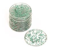 Craftelier - Anillas de Disco Glitter de Plástico L para Encuadernación de Scrapbooking para Planners, Agendas, Cuadernos o Álbumes | Paquete de 9 uds de 45 mm de Diámetro - Color Turquesa