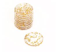 Craftelier - Anillas de Disco Glitter de Plástico M con Corazón Troquelado para Encuadernación de Scrapbooking para Planners, Agendas, Cuadernos o Álbumes | Paquete de 9 uds de 35 mm - Color Dorado