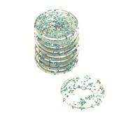 Craftelier - Anillas de Disco Glitter de Plástico M con Corazón Troquelado para Encuadernación de Scrapbooking para Planners, Agendas, Cuadernos o Álbumes | Paquete de 9 uds de 35 mm - Color Turquesa