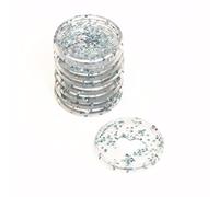 Craftelier - Anillas de Disco Glitter de Plástico M con Corazón Troquelado para Encuadernación de Scrapbooking para Planners, Agendas, Cuadernos o Álbumes | Paquete de 9 uds de 35 mm - Color Azul