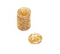 Craftelier - Anillas de Disco Glitter de Plástico S para Encuadernación de Scrapbooking para Planners, Agendas, Cuadernos o Álbumes | Paquete de 9 uds de 25 mm de Diámetro - Color Dorado