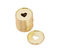 Craftelier - Anillas de Disco Metálicas M con Corazón Troquelado para Encuadernación de Scrapbooking para Planners, Agendas, Cuadernos o Álbumes | Paquete de 9 uds de 35 mm - Color Dorado