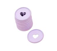 Craftelier - Anillas de Disco Metálicas M con Corazón Troquelado para Encuadernación de Scrapbooking para Planners, Agendas, Cuadernos o Álbumes | Paquete de 9 uds de 35 mm - Color Violeta