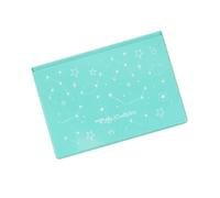 Craftelier - Bandeja Limpiadora de Sellos Especial para Scrapbooking y Manualidades con Almohadillas Limpiadoras Extraíbles | Tamaño 16,9 x 10,9 cm - Color Turquesa con Diseño Cosmos en Blanco
