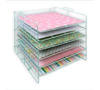 Craftelier - Bandeja Organizadora Metálica de 6 Estantes para Papeles | Ideal para Organizar los Materiales de Scrapbooking y Manualidades | Tamaño Aprox. 35,8 x 33,3 x 33,2 cm - Color Turquesa