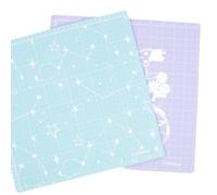 Craftelier - Base de Corte Autocicatrizante de Doble Cara con Medición en Centímetros y Pulgadas para Scrapbooking | Tamaño 32,5 x 32,5 x 0,3 cm - Color Turquesa y Violeta con Diseños Estampados