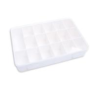 Craftelier - Caja Organizadora con 17 Compartimentos para Materiales de Tarjetería, Scrapbooking y Manualidades | Dimensiones 26,5 x 17,8 x 4,2 cm (10.4" x 7" x 1.65") - Color Blanco