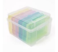 Craftelier - Caja Organizadora con Asa y 6 Cajas Interiores | Cajas Organizadoras de Plástico con Tapa | Caja de Almacenaje Plástico Pequeña | Organizador de Fotos y Material Escolar