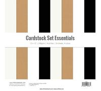 Craftelier - Cardstock Set Essentials | Pack de 24 Cartulinas a Doble Cara para Proyectos de Tarjetería, Scrapbooking y Manualidades | Gramaje 240 gr | Tamaño 30,48 cm x 30,48 cm (12" x 12")