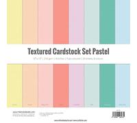 Craftelier - Cardstock Set Textura Pastel | Pack de 24 Cartulinas a Doble Cara para Proyectos de Tarjetería, Scrapbooking y Manualidades | Gramaje 216 gr | Tamaño 30,48 cm x 30,48 cm (12" x 12")