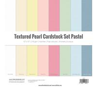 Craftelier - Cardstock Set Textura Perlada Pastel | Pack de 24 Cartulinas a Doble Cara para Proyectos de Tarjetería, Scrapbooking y Manualidades | Gramaje 216 gr | Tamaño 30,48 x 30,48 cm (12" x 12")