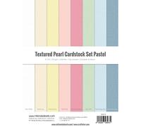 Craftelier - Cardstock Set Textura Perlada Pastel | Pack de 24 Cartulinas Doble Cara para Proyectos de Tarjetería, Scrapbooking y Manualidades | Gramaje 216 gr | Tamaño 15,24 x 20,32 cm. (6" x 8")