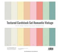 Craftelier - Cardstock Set Textura Romantic Vintage | Pack de 24 Cartulinas Doble Cara para Proyectos de Tarjetería, Scrapbooking y Manualidades | Gramaje 216 gr | Tamaño 30,48 x 30,48 cm (12" x 12")