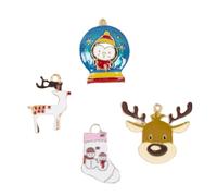 Craftelier - Charms Metálicos para Colgar y Decorar Proyectos de Tarjetería, Scrapbooking y otras Manualidades | Colgantes con Temática Navideña | Tamaño Aprox. 2,1 x 2,7 cm - Espíritu Navideño