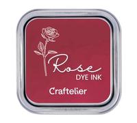 Craftelier - Colección de Tintas con Base al Agua | Caja Metálica con Cierre Fuerte | Sellos Acrílicos o Caucho y Superficies Porosas | 21 Colores (Rose)