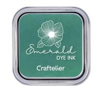 Craftelier - Colección de Tintas con Base al Agua | Caja Metálica con Cierre Fuerte | Sellos Acrílicos o Caucho y Superficies Porosas | 21 Colores (Emerald)