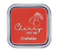 Craftelier - Colección de Tintas con Base al Agua | Caja Metálica con Cierre Fuerte | Sellos Acrílicos o Caucho y Superficies Porosas | 21 Colores (Cherry)