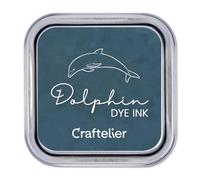 Craftelier - Colección de Tintas con Base al Agua | Caja Metálica con Cierre Fuerte | Sellos Acrílicos o Caucho y Superficies Porosas | 21 Colores (Dolphin)