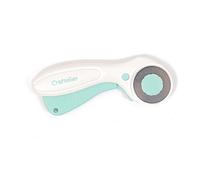 Craftelier - Cutter Rotatorio para Proyectos de Scrapbooking y Manualidades | Función de Bloqueo y Desbloqueo Mediante Botón | Diámetro de Cuchilla 45 mm - Color Turquesa y Blanco