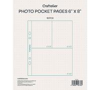 Craftelier - Fundas Transparentes con 3 Bolsillos para Álbumes de Fotos Personalizados | Incluye 10 Fundas de 6" x 8" (15,24 x 20,32 cm) | Compatibles con Álbumes 2 Anillas Europeas y Americanas