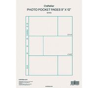Craftelier - Fundas Transparentes de Plástico con 6 Bolsillos para Álbumes de Fotos Personalizados | Incluye 10 Fundas de 9" x 12" (22,86 x 30,48 cm) | Compatibles con Álbumes de 3 y 4 Anillas