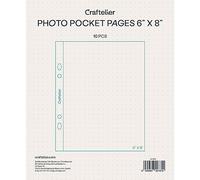 Craftelier - Fundas Transparentes de Plástico para Álbumes de Fotos Personalizados | Incluye 10 Fundas de 6" x 8" (15,24 x 20,32 cm) | Compatibles con Álbumes 2 Anillas Europeas y Americanas