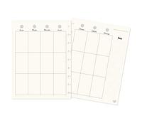 Craftelier - Hojas con Días de la Semana en Español para Planners Personalizados con Encuadernación de Anillas de Disco | Incluye 25 Hojas Pretroqueladas de 9 Anillas | Tamaño 17,77 x 23,45 cm