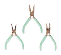 Craftelier - Juego de 3 Tenacillas, Alicates de Precisión para Cortar Alambre, de Punta Plana y Redonda con Mangos Antideslizantes, Herramientas de Acero Inoxidable para Joyería y Scrapbooking
