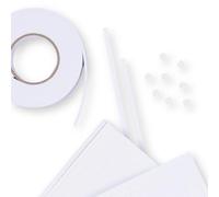 Craftelier - Kit Adhesivos de Foam | Incluye 1600 Cuadrados, 160 Tiras y 18mm x 2m de Cinta de Foam - Adhesivos a Doble Cara | Diferentes Grosores y Tamaños | Color Blanco
