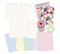 Craftelier - Kit "Crea tu Propio Planner Personalizado" | Incluye Anillas de Disco M Rainbow, Fundas para Portadas, Hojas de Rayas, Hojas Lisas de Colores Pastel y Hojas con Planificador Semanal
