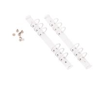 Craftelier - Kit de 2 Mecanismos para Archivadores de 6 Anillas | Tamaño Aprox. 22,7 cm - Diámetro Anillas 3,3 cm - Distancia entre Anillas 1,9 cm | Incluye 8 Brads de Sujeción | Color Blanco
