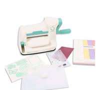 Craftelier - Kit de Mini Troqueladora Minty Cut + Materiales | Compatible con Troqueles Metálicos Finos y Carpetas de Embossing | Tamaño de las Placas 16,5 x 7,5 cm | Tamaño Máquina 20,5 x 9 x 12 cm